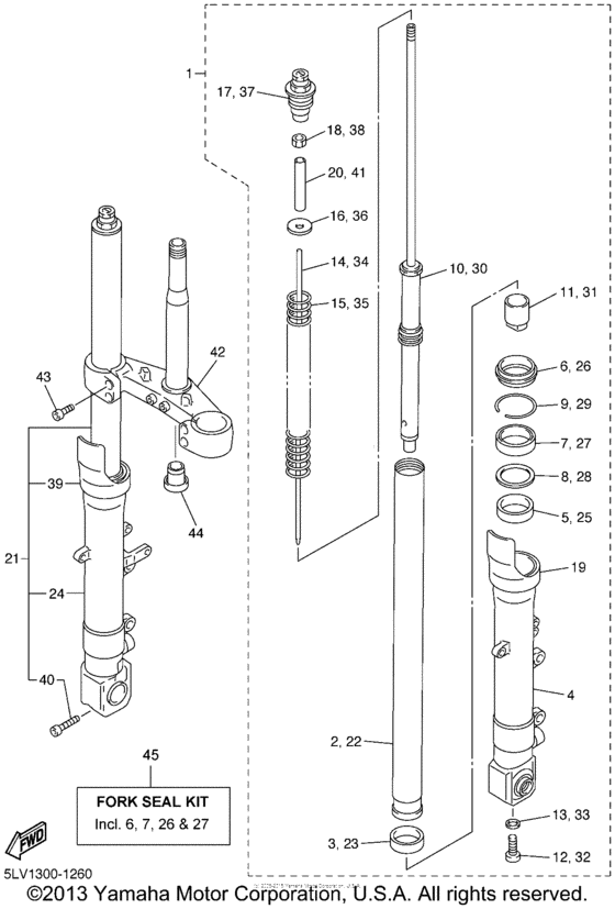 FZS1000P Передняя вилка