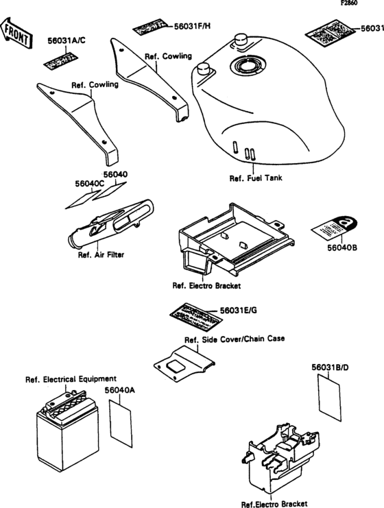 ZX750 Лейбл предостережения
