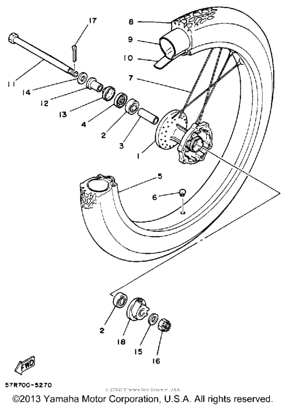 XT350W Переднее колесо