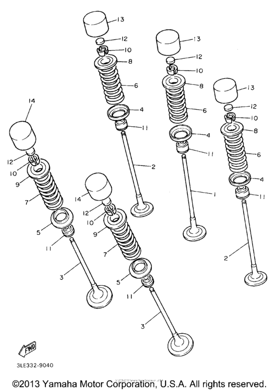 YZF750RKC Клапана