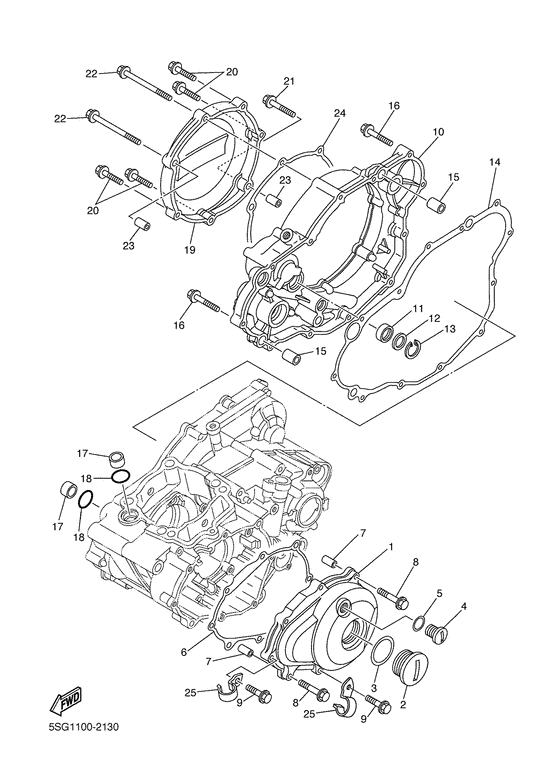 YZ250F Крышка картера двигателя