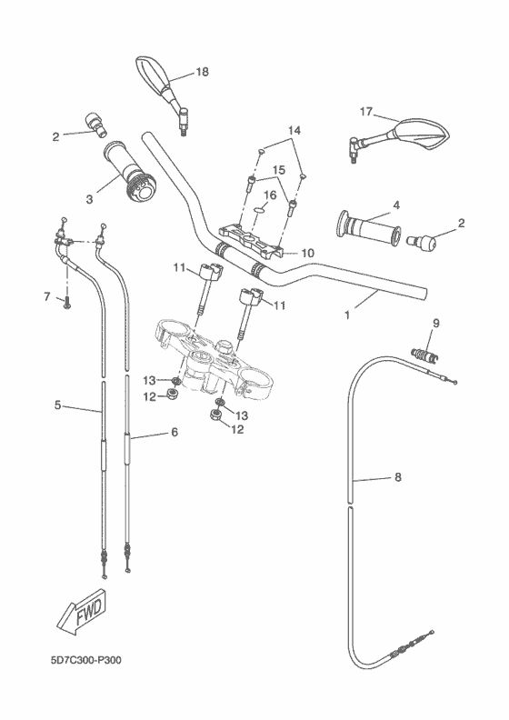 Steering handle & cable