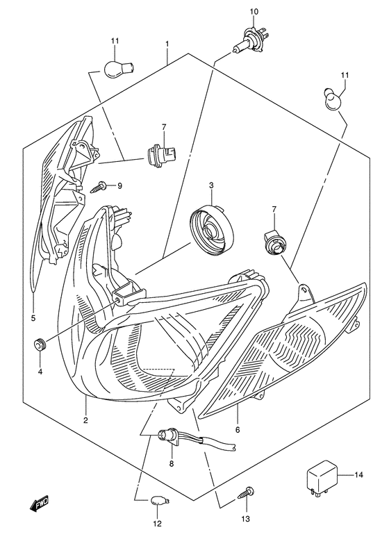 Front combination lamp