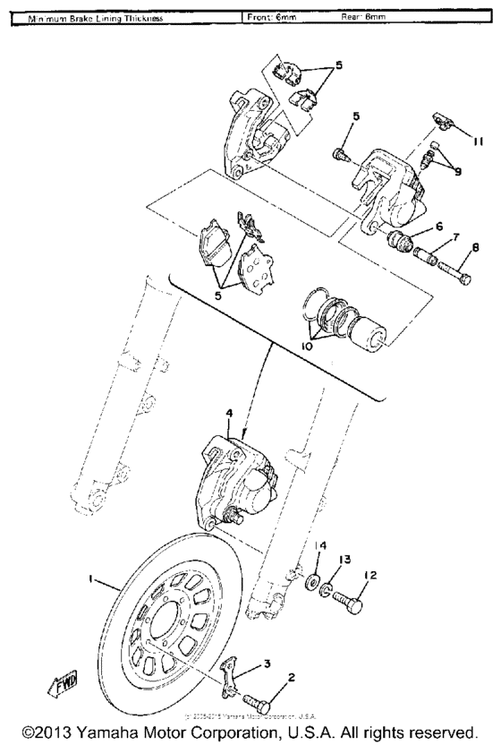 Front disc brake-caliper