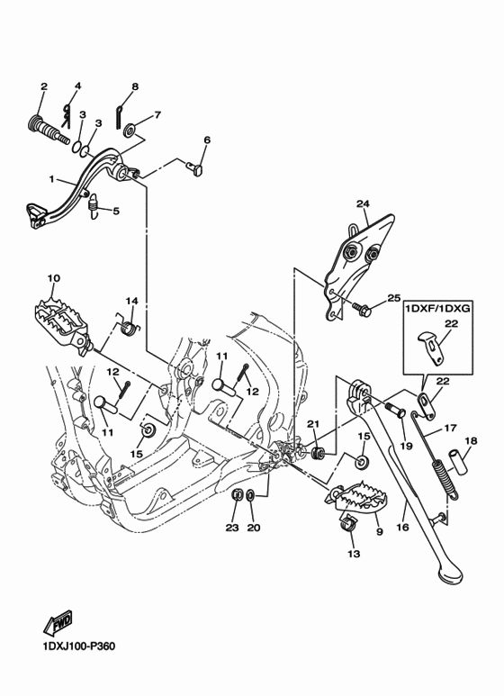 WR450F Stand & footrest