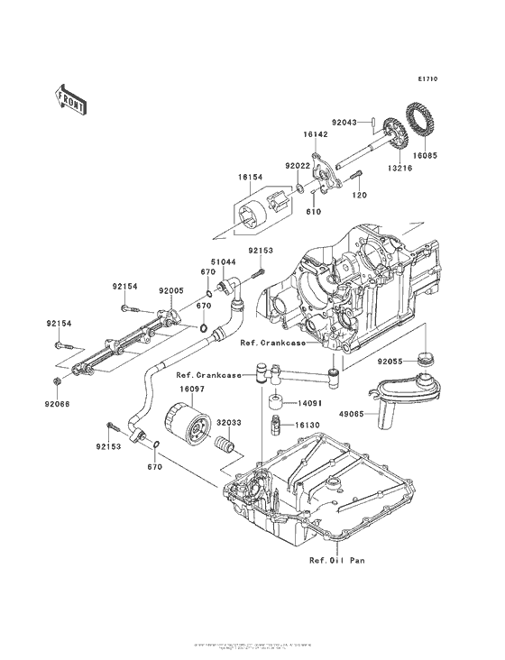ZX1400 Масляный насос и фильтр