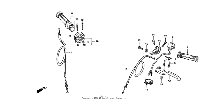 Handle lever + switch + cable