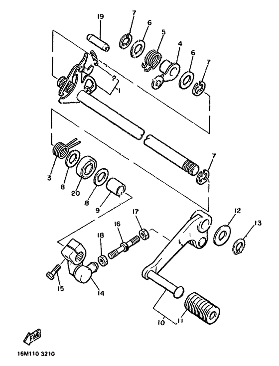 Shift shaft. pedal