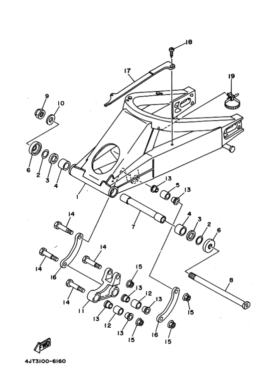 TZ125 Задний рычаг и подвеска