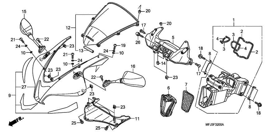 Upper cowling assy