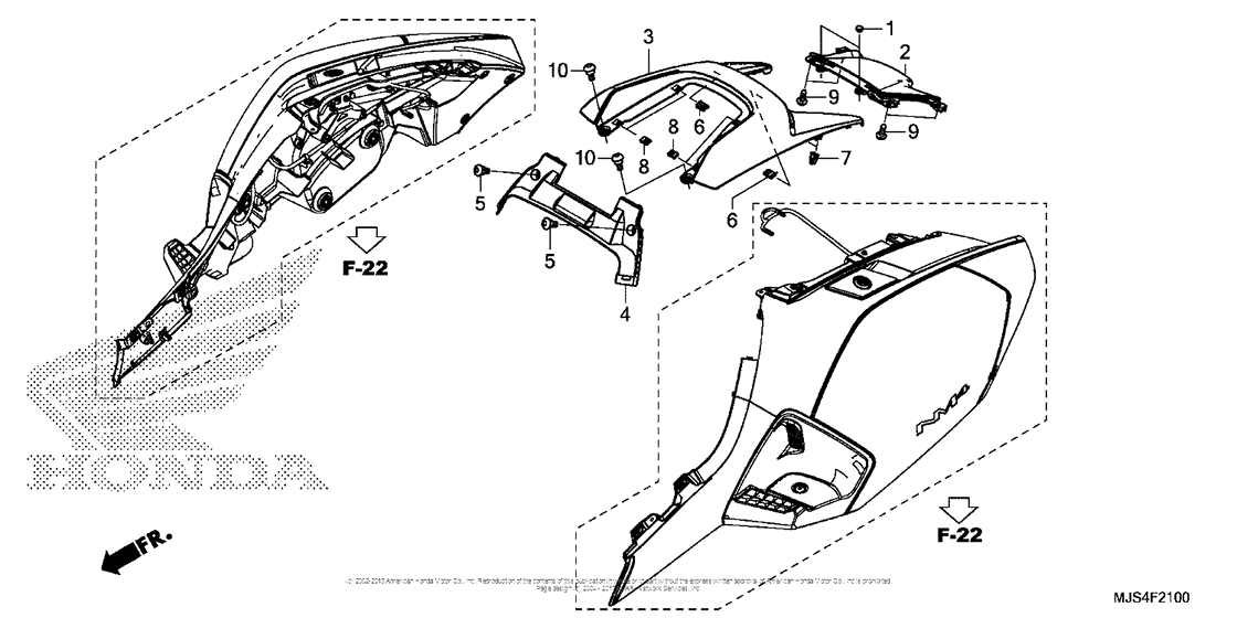 NC700J (DCT) Задний обтекатель