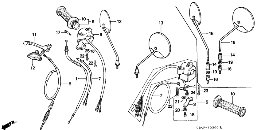 Handle lever/switch/cable