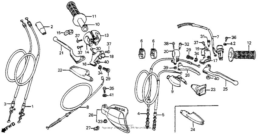 Handle lever + switch + cable