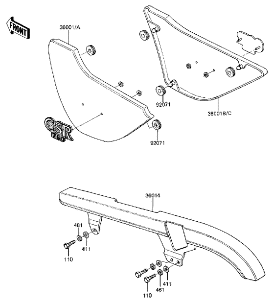 KZ750 CSR Крышка боковая / защита цепи