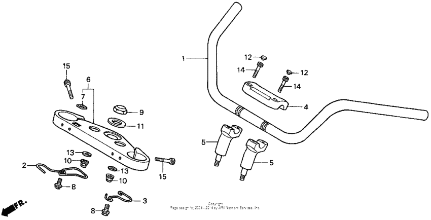 GL1500C Handlebar + top bridge