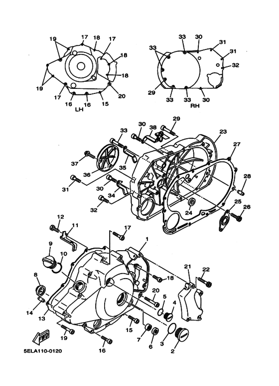 XVS1100 XVS11P Crankcase cover ass`y  (v