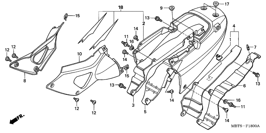 XL1000V (ABS) Seat cowl / side cover