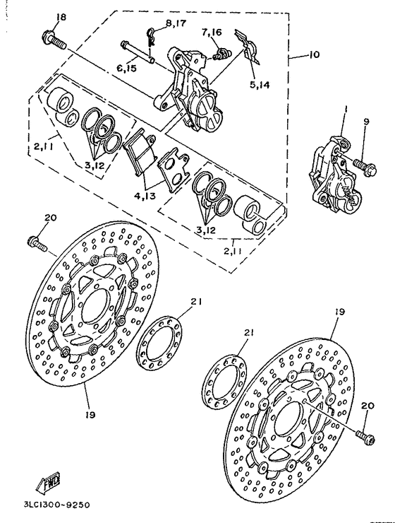 Front brake. caliper