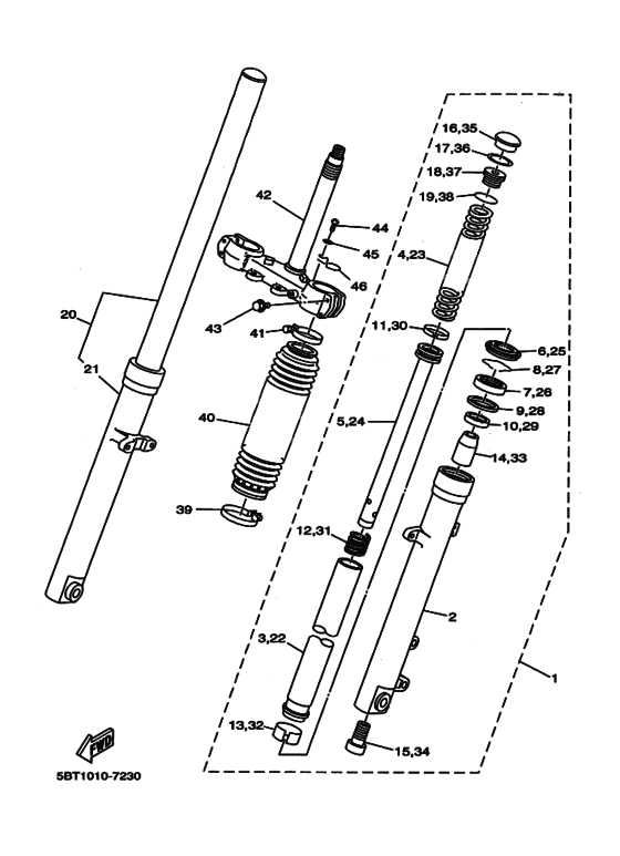 Front fork assy(ur silv