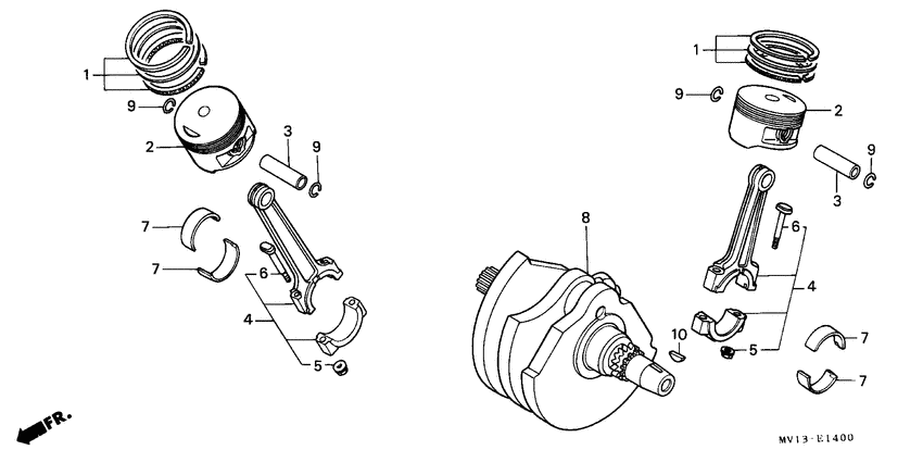 Crank shaft/piston