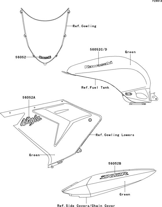 ZX1000 Decals(green)