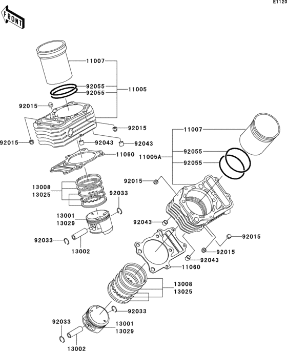 VN800 Цилиндр и поршни