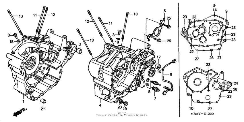 VT750C Картер двигателя