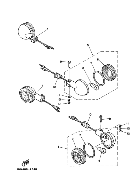 Rear flasher light assy
