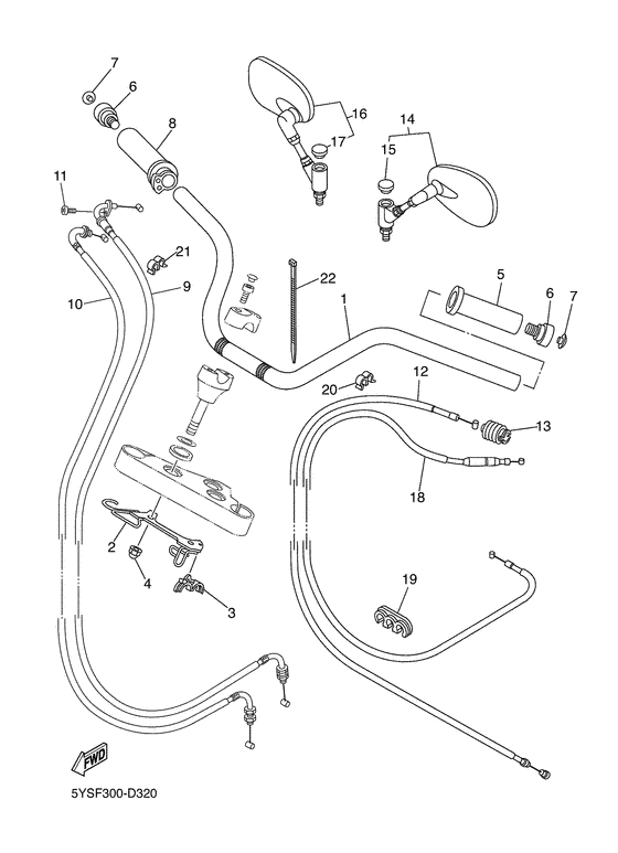 Steering handle & cable