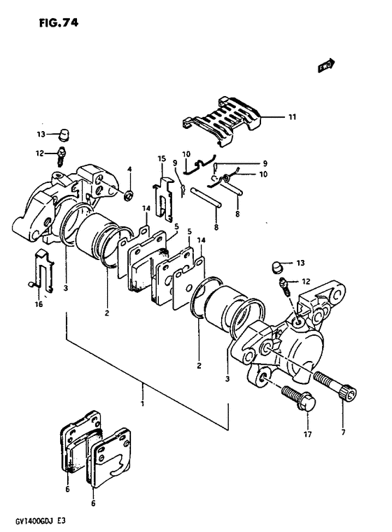 GV1400 Задний суппортs
