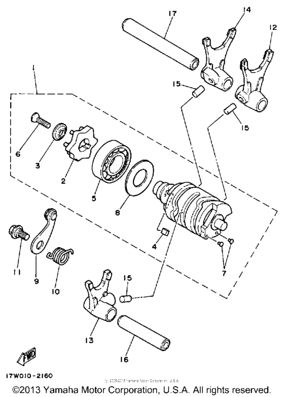 DT50U Shift cam - fork