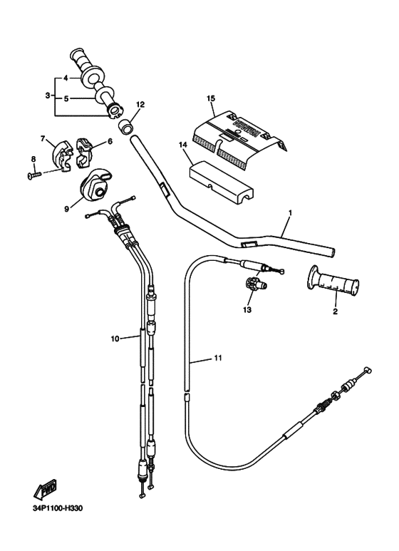 YZ250F Рулевой рычаг и кабель