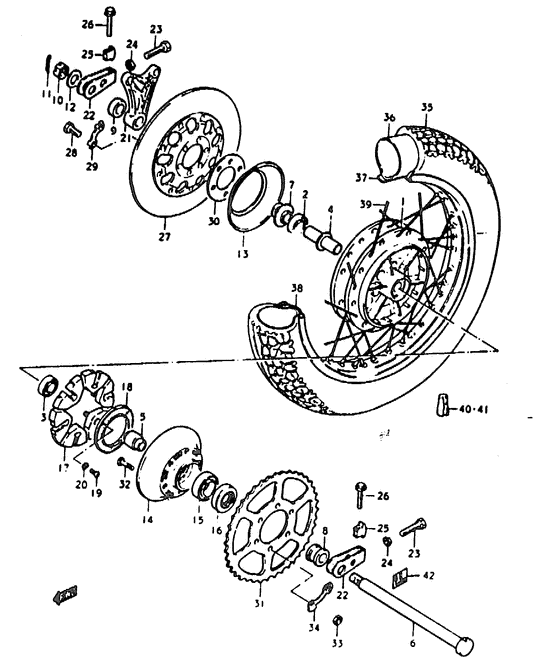 Rear wheel complete assy