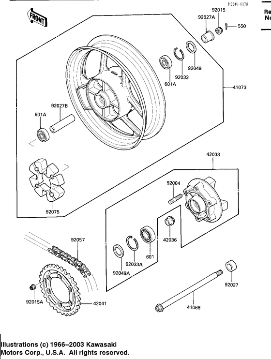Rear wheel/hub/chain