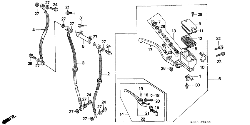 Fr. brake master cylinder