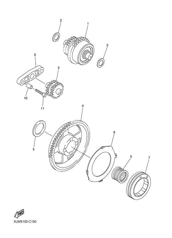 WR250FT Муфта стартера