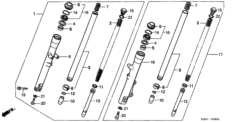 CMX250C Вилка передней оси