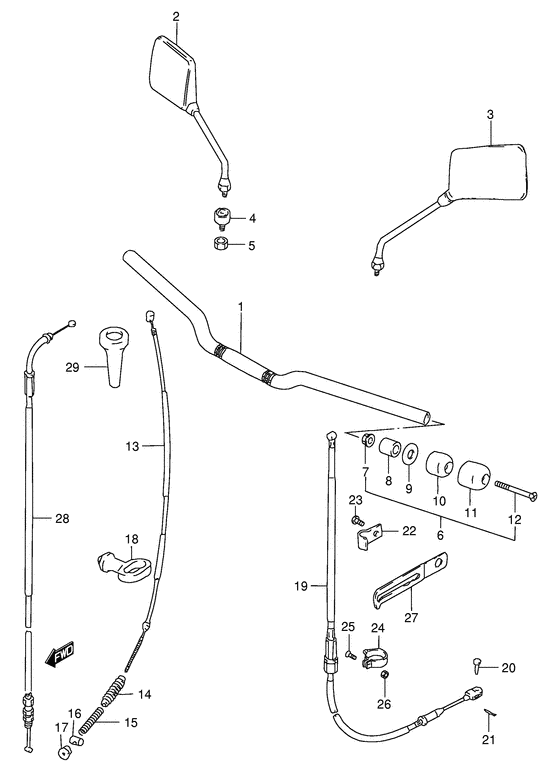 Handlebar - front cable