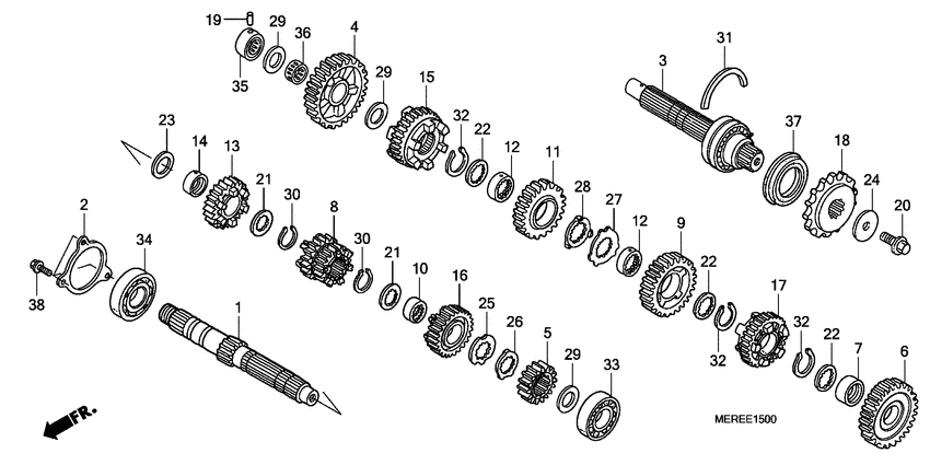 CBF600 (Naked) Трансмиссия