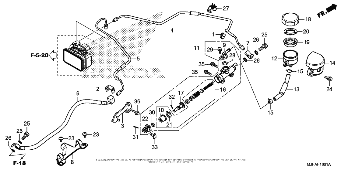 CTX700 DCT Rear Brake Master Cylinder (2)