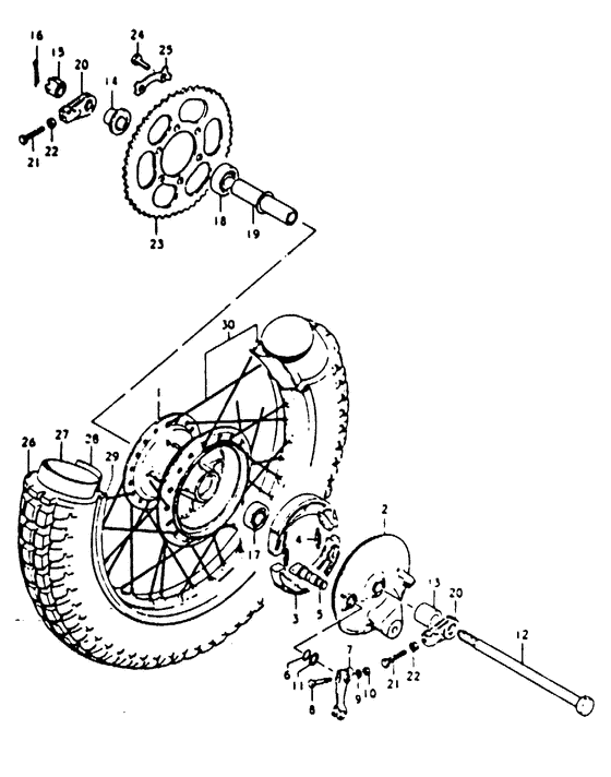 Rear wheel complete assy