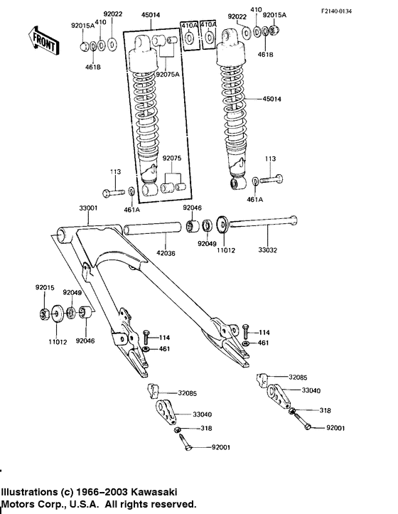 Swing arm/shock absorbers
