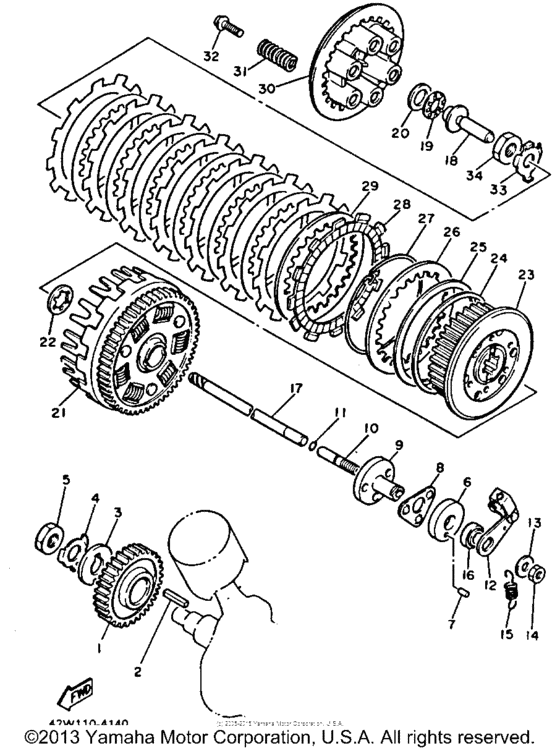 XV750B Сцепление