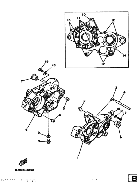 YZ125S Картер двигателя