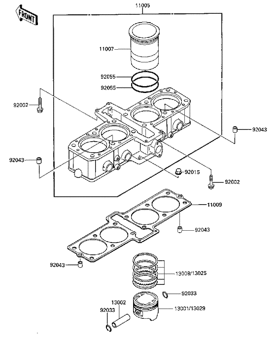 Cylinder/pistons