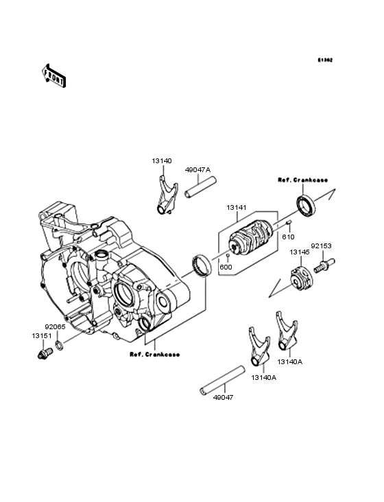 Gear change drum & forks