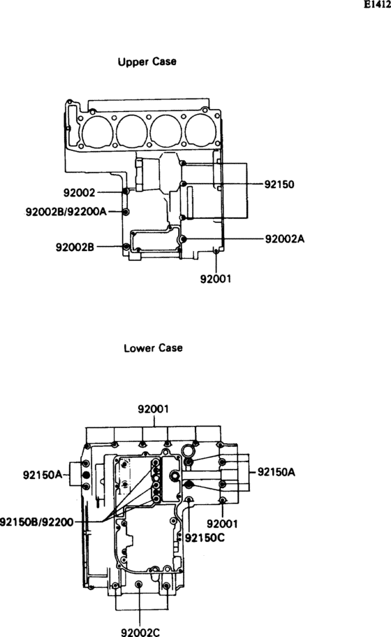 ZX1100 Болты крепления картера