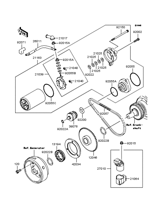 Starter motor/starter clutch