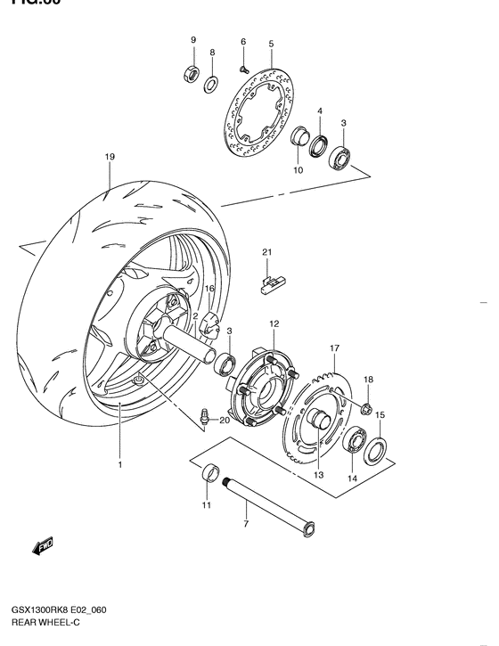Rear wheel complete assy