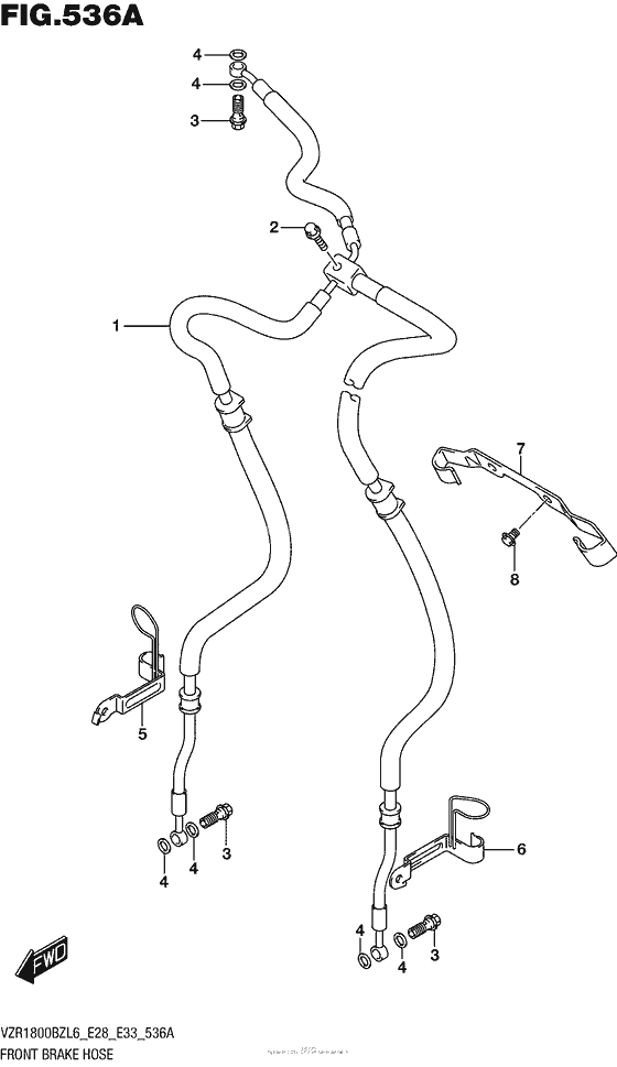 VZR1800B Передние тормозные трубки